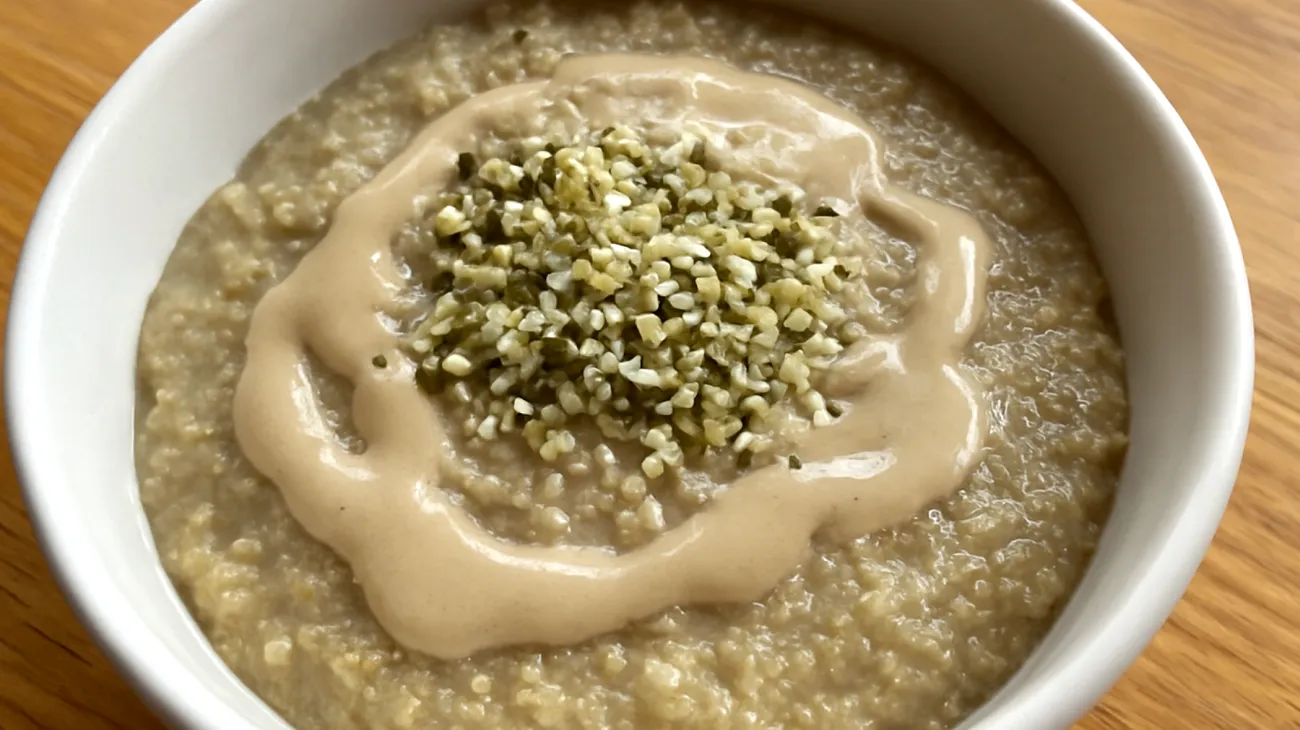 Amaranth-Quinoa-Pudding mit Hanfsamen und Tahini"