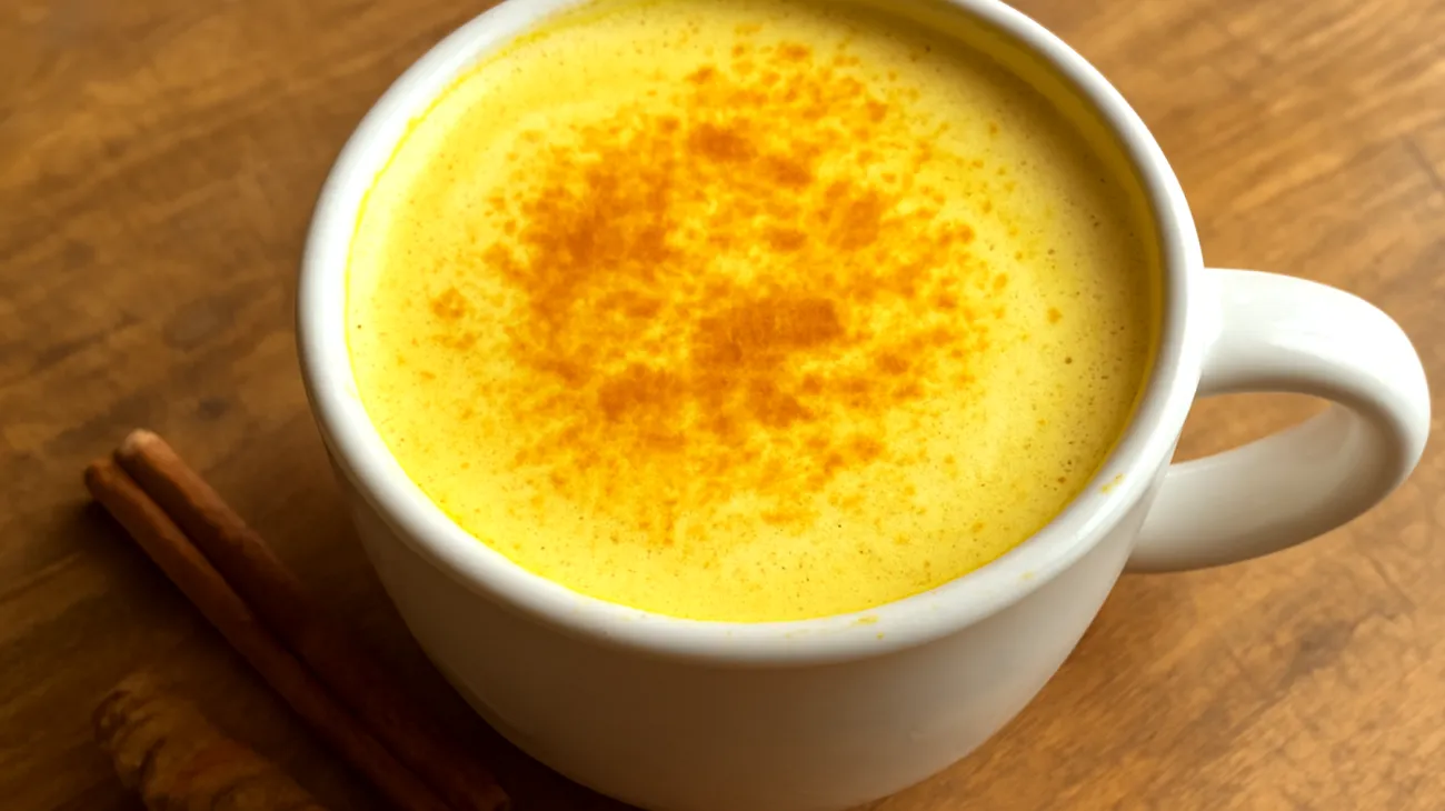 Goldene Milch mit Kurkuma und adaptogenen Kräutern (Ashwagandha, Brahmi)"